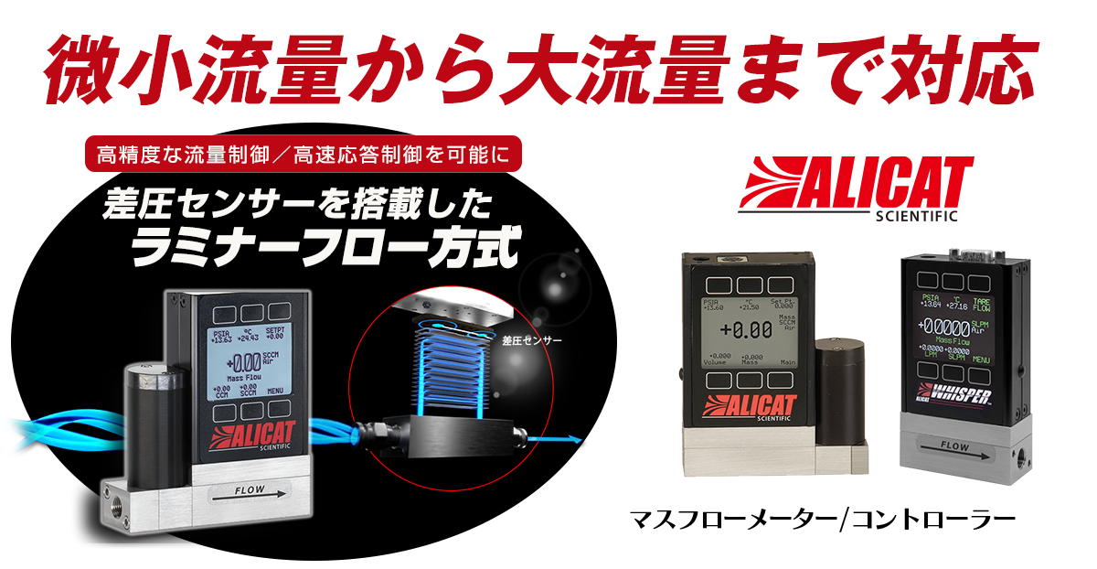 微小流量から大流量まで対応したALIAT社のマスフローメーター・コントローラー